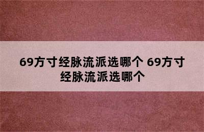 69方寸经脉流派选哪个 69方寸经脉流派选哪个